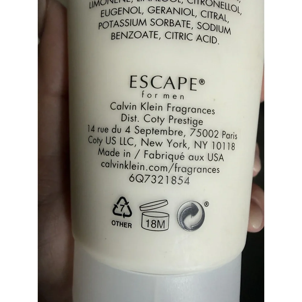 Calvin Klein Escape for men After Shave Balm 200ml 6.7 fl oz 200 ml Aftershave